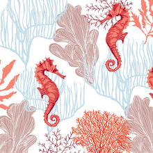 Load image into Gallery viewer, seahorses and coral peel and stick wallpaper