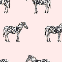 Load image into Gallery viewer, pink with zebras peel and stick wallpaper